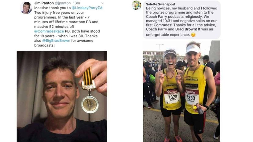 Comrades Marathon finisher celebration