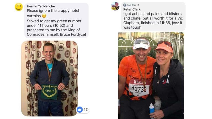 Comrades Marathon finisher celebration