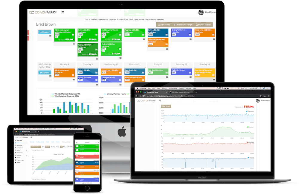 Personal training schedule interface